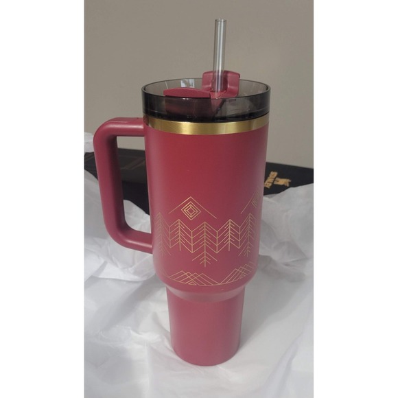 *NEW* Stanley H2.0 Flowstate 40oz Tumbler, Cranberry Winterscape - Picture 2 of 6
